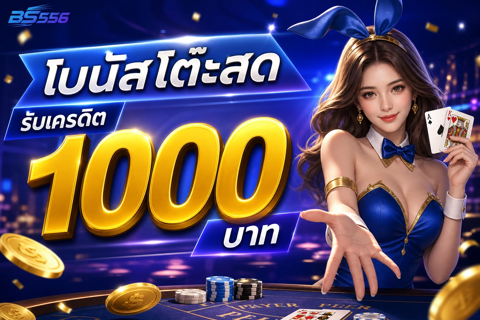 BS556 โบนัสโต๊ะสด รับเครดิต 1000 บาท